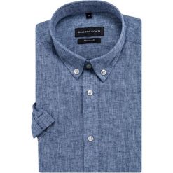 Koszula SIMONE KLGR500034. Niebieskie koszule męskie Giacomo Conti, m, bez wzorów, z bawełny, button down, z krótkim rękawem. Za 169,00 zł.