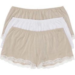 Luźniejsze bokserki (3 pary) bonprix cielisto-biały. Brązowe bokserki damskie bonprix, w koronkowe wzory, z koronki. Za 38,97 zł.