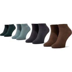Zestaw 4 par niskich skarpet męskich QUAZI - QZ-SOCKS-65-04-MEN-014 Brązowy Szary Zielony. Szare skarpetki męskie QUAZI, bez wzorów, z elastanu. Za 39,00 zł.