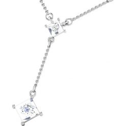 Naszyjniki damskie: Srebrny naszyjnik z diamentem – dł. 40 cm