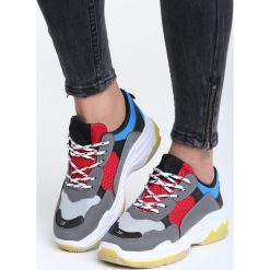 Ciemnoszaro-Czerwone Sneakersy Wonderwall. Czerwone sneakersy damskie marki other, z materiału. Za 89,99 zł.