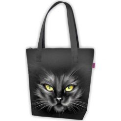 Torebka "Viva" ze wzorem - (S)34 x (W)38 x (G)9 cm. Czarne torebki klasyczne damskie Bertoni, z tkaniny. W wyprzedaży za 69,95 zł.