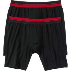 Długie bokserki (2 pary) bonprix czarno-ciemnoczerwony. Czarne bokserki męskie bonprix, w paski. Za 39,98 zł.