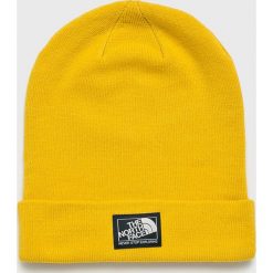 The North Face - Czapka. Żółte czapki zimowe damskie marki The North Face, na zimę, z dzianiny. W wyprzedaży za 79,90 zł.