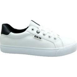 Trampki damskie BIG STAR EE274312, Kolor biały z czarnym. Czarne trampki i tenisówki damskie BIG STAR, bez wzorów, bez zapięcia. Za 120,00 zł.