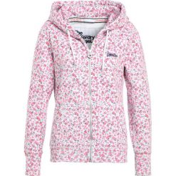 Bluzy damskie: Superdry LABEL ZIPHOOD Bluza rozpinana ice marl/pink bloom