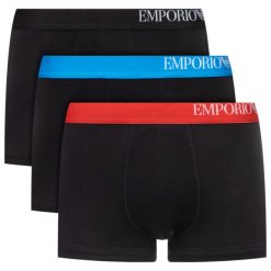 Komplet 3 par bokserek Emporio Armani Underwear 111357 CS713 50620. Czarne bokserki męskie Emporio Armani Underwear, bez wzorów, z elastanu. Za 219,00 zł.