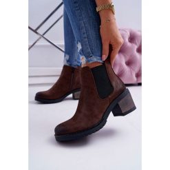 Botki Damskie Na Obcasie Sergio Leone Brązowe BT702. Pomarańczowe botki damskie Tagless, na zimę, klasyczne, bez obcasa, na obcasie, bez zapięcia. Za 129,00 zł.