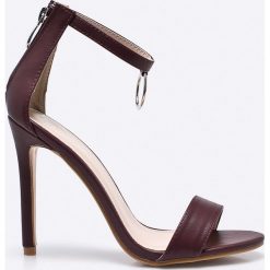 Public Desire - Sandały. Brązowe sandały damskie marki Public Desire, z materiału, na obcasie. W wyprzedaży za 119,90 zł.