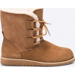 Emu Australia - Botki. Brązowe buty zimowe damskie EMU Australia, z materiału, z okrągłym noskiem. W wyprzedaży za 299,90 zł.