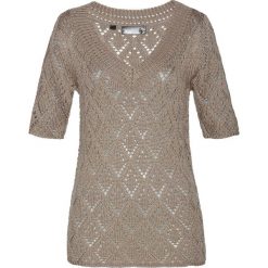 Sweter bonprix brunatny. Pomarańczowe swetry damskie bonprix, na lato, bez wzorów, z dzianiny, bez rękawów, bez kaptura. Za 89,99 zł.
