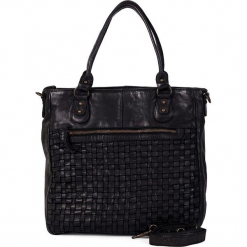 Skórzana torebka w kolorze czarnym - 31 x 33 x 10 cm. Czarne torebki klasyczne damskie neropantera, w paski, z materiału. W wyprzedaży za 454,95 zł.