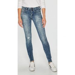 G-Star Raw - Jeansy. Niebieskie jeansy damskie skinny marki G-Star RAW, z elastanu, z obniżonym stanem. W wyprzedaży za 399,90 zł.