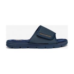 Skechers Wind Swell Kapcie Niebieski. Niebieskie kapcie męskie Skechers, z materiału. Za 166,95 zł.