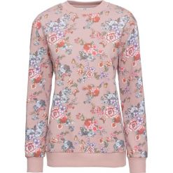 Bluza bonprix matowy jasnoróżowy w kwiaty. Fioletowe bluzy z nadrukiem damskie bonprix. Za 69,99 zł.