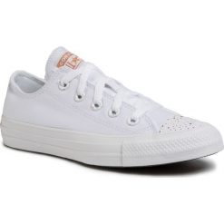 Trampki CONVERSE - Ctas Ox 167226C White/White/Blush Gold. Białe półbuty damskie Converse, bez wzorów, z gumy, bez zapięcia. Za 299,00 zł.