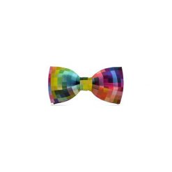 Marthu mucha PIXEL m0143. Różowe muszki męskie marki Marthu, na imprezę, w paski, z satyny, eleganckie. Za 89,00 zł.