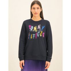 Bluza TOMMY HILFIGER Roxy C-NK WW0WW26670. Niebieskie bluzy damskie TOMMY HILFIGER, l, bez wzorów, z bawełny, bez rękawów, bez kaptura. W wyprzedaży za 349,00 zł.