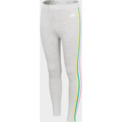 Legginsy dziewczęce (122-164) JLEG200A - szary melanż. Szare legginsy dziewczęce 4F JUNIOR, bez wzorów, z elastanu. Za 39,99 zł.