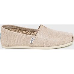 Toms - Espadryle Burlap. Espadryle damskie Toms, bez wzorów, z materiału, bez obcasa. W wyprzedaży za 199,90 zł.