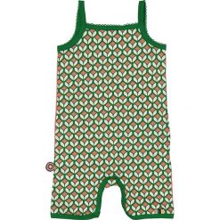 Rampers "Caluanda" w kolorze zielono-różowym. Różowe body niemowlęce 4 Funky Flavours Kids, bez wzorów, bez rękawów. W wyprzedaży za 49,95 zł.