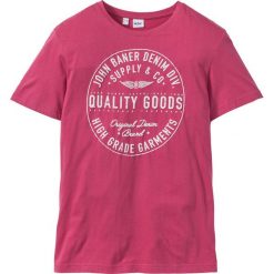 T-shirt bonprix średni różowy. Różowe t-shirty męskie bonprix, s, z nadrukiem, bez kołnierzyka. Za 34,99 zł.