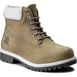 Trapery CANGURO - A028-300 Ice/White. Szare trapery damskie Canguro, ze skóry, bez obcasa, bez zapięcia. W wyprzedaży za 149,00 zł.