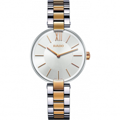 RADO RABAT ZEGAREK COUPOLE R22 850 10 3. Żółte, analogowe zegarki damskie RADO, złote. W wyprzedaży za 3990,00 zł.
