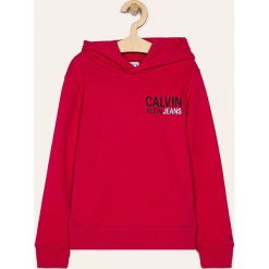 Calvin Klein Jeans - Bluza dziecięca 104-176 cm. Różowe bluzy dziewczęce Calvin Klein Jeans, z nadrukiem, z bawełny, bez rękawów, z kapturem. Za 299,90 zł.