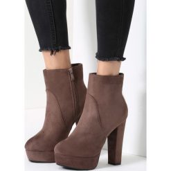 Khaki Botki Tip Top Man!. Brązowe botki damskie vices, na wysokim obcasie. Za 69,99 zł.