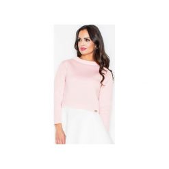 Bluzka M341 Róż. Różowe bluzki damskie FIGL, xl, bez wzorów, ze stójką, z długim rękawem. Za 109,00 zł.
