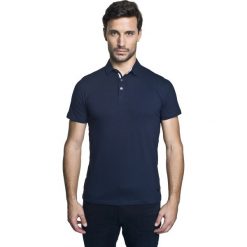 Koszulka polo orton granatowy. Niebieskie koszulki męskie Recman, m, bez wzorów, polo, bez rękawów. Za 129,00 zł.