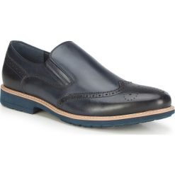 Buty męskie. Niebieskie półbuty męskie Wittchen, bez wzorów, ze skóry, eleganckie, bez zapięcia. W wyprzedaży za 259,90 zł.