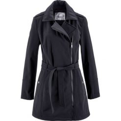 Kurtka softshell "biker" z paskiem bonprix czarny. Czarne kurtki damskie bonprix, bez wzorów, z softshellu, bez kaptura. Za 189,99 zł.