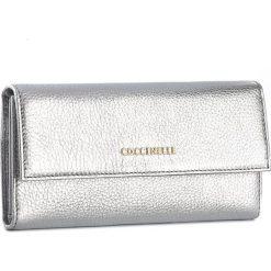 Portfele damskie: Duży Portfel Damski COCCINELLE – AW5 Metallic Soft E2 AW5 11 46 01 Silver 169