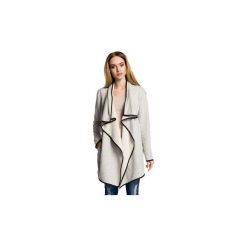 Swetry rozpinane / Kardigany Moe M357 Dzianinowy blezer oversize z opadającym kołnierzem. Szare kardigany damskie marki Moe, s, z dzianiny. Za 149,00 zł.