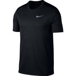 Nike Breathe Run Top Tee 904634-010. Czarne t-shirty męskie Nike, m, bez wzorów, z poliesteru, bez kołnierzyka. W wyprzedaży za 89,99 zł.