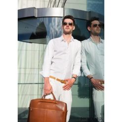 TORBA na laptopa BURLEY BROWN. Brązowe torby na laptopa Pakamera, bez wzorów, biznesowe. Za 480,00 zł.