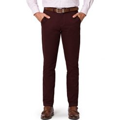 Spodnie Brązowe Chino Mono II. Pomarańczowe spodnie męskie LANCERTO, na co dzień, m, bez wzorów, z elastanu, eleganckie. Za 299,90 zł.