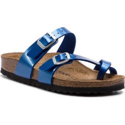 Japonki BIRKENSTOCK - Mayari 1012976 Electric Metallic Ocean. Niebieskie klapki damskie Birkenstock, bez wzorów, ze skóry ekologicznej, bez obcasa. W wyprzedaży za 269,00 zł.