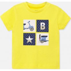 Mayoral - T-shirt dziecięcy 68-98 cm. Żółte t-shirty chłopięce Mayoral, z nadrukiem, z bawełny, bez rękawów. Za 50,90 zł.