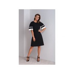 Sukienki: Elegancka czarna sukienka wizytowa z bufiastymi rękawami MAYA