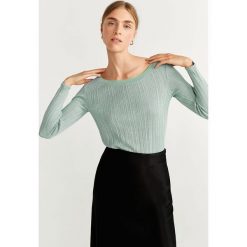 Mango - Longsleeve Lurex. Bluzki damskie Mango, s, bez wzorów, z poliesteru, casualowe, z okrągłym kołnierzem, z krótkim rękawem. Za 89,90 zł.