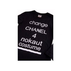 Longsleeve Nokaut Chanel. Czarne bluzki damskie marki Nokaut costume, m, z nadrukiem, z bawełny, bez kołnierzyka, bez rękawów. Za 61,75 zł.