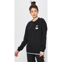 Adidas Originals - Bluza. Czarne bluzy damskie adidas Originals, z nadrukiem, z bawełny, bez rękawów, bez kaptura. W wyprzedaży za 179,90 zł.