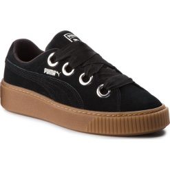Sneakersy PUMA - Platform Kiss Suede 366461 01 Puma Black/Puma Silver. Czarne półbuty damskie Puma, bez wzorów, ze skóry, bez obcasa, na płaskiej podeszwie, bez zapięcia. W wyprzedaży za 169,99 zł.