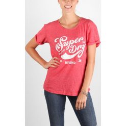 SuperDry Koszulka Różowy. Różowe koszulki damskie Superdry, s, z haftami, z bawełny, bez kołnierzyka, z krótkim rękawem. Za 154,95 zł.