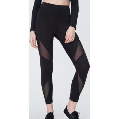 Leginsy sportowe z kontrastowymi wstawkami - Czarny. Czarne legginsy sportowe damskie Sinsay, s, bez wzorów. Za 39,99 zł.