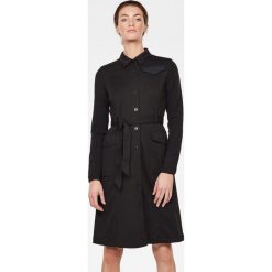 G-Star Raw - Sukienka. Czarne sukienki damskie G-Star RAW, na co dzień, s, bez wzorów, z elastanu, retro, bez kołnierzyka, z długim rękawem, długie, mini, proste. W wyprzedaży za 499,90 zł.
