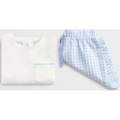 Mango Kids - Piżama dziecięca Lolo 80-104 cm. Białe piżamy chłopięce Mango Kids, bez wzorów, z bawełny, bez rękawów. Za 69,90 zł.